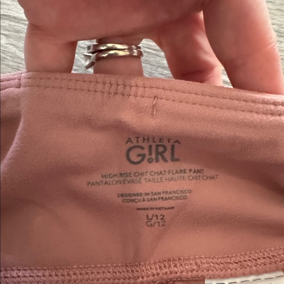 Athleta Girl Chit Chat Leggings 3 pair Size Large / 12 Black and Pink - Picture 12 of 13
